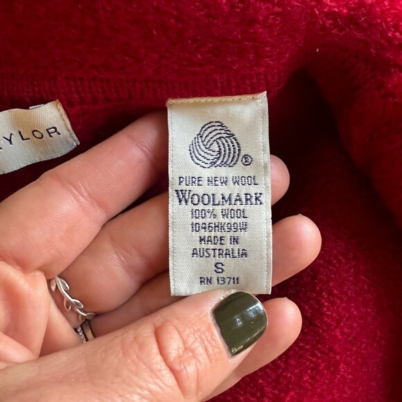 Vintage 100% Wool Red Toggle Long Sweater Coat from Lord & Taylor, Size Small - Picture 11 of 11